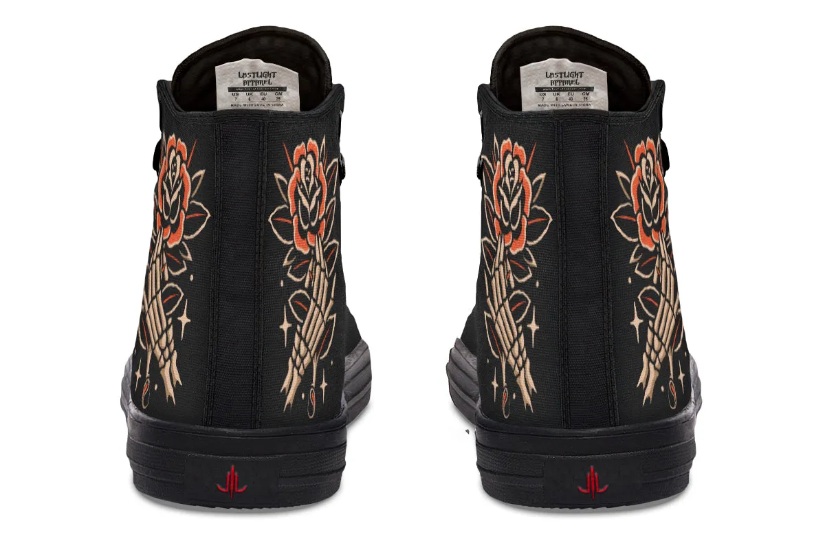Skeleton Hands High Tops