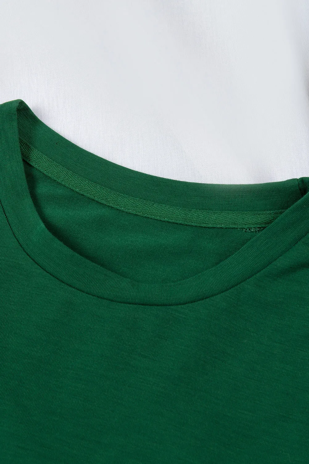 Solid Color Crew Neck Tee