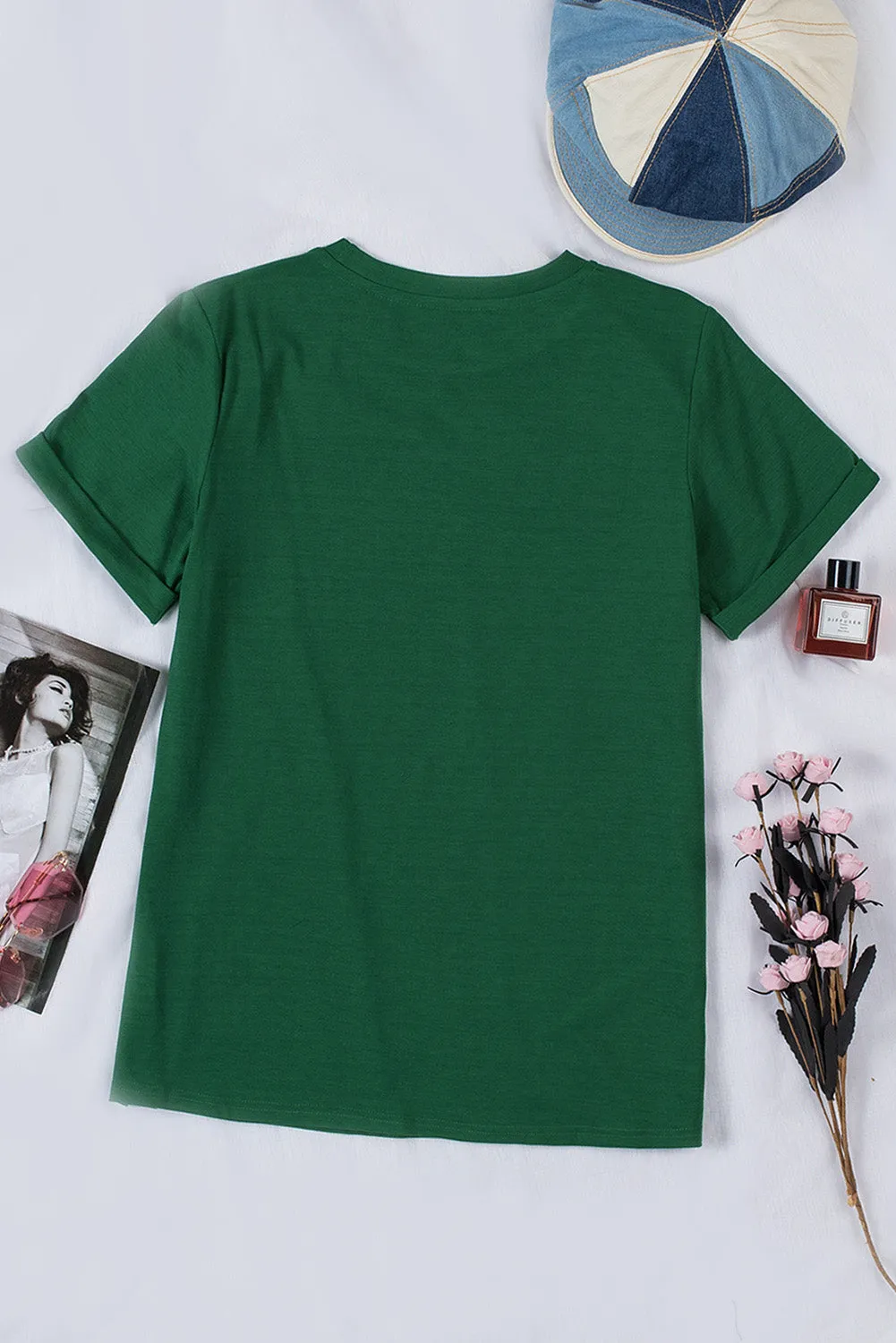 Solid Color Crew Neck Tee