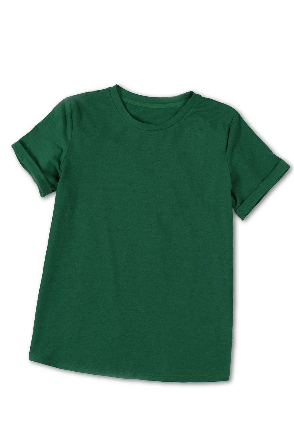 Solid Color Crew Neck Tee
