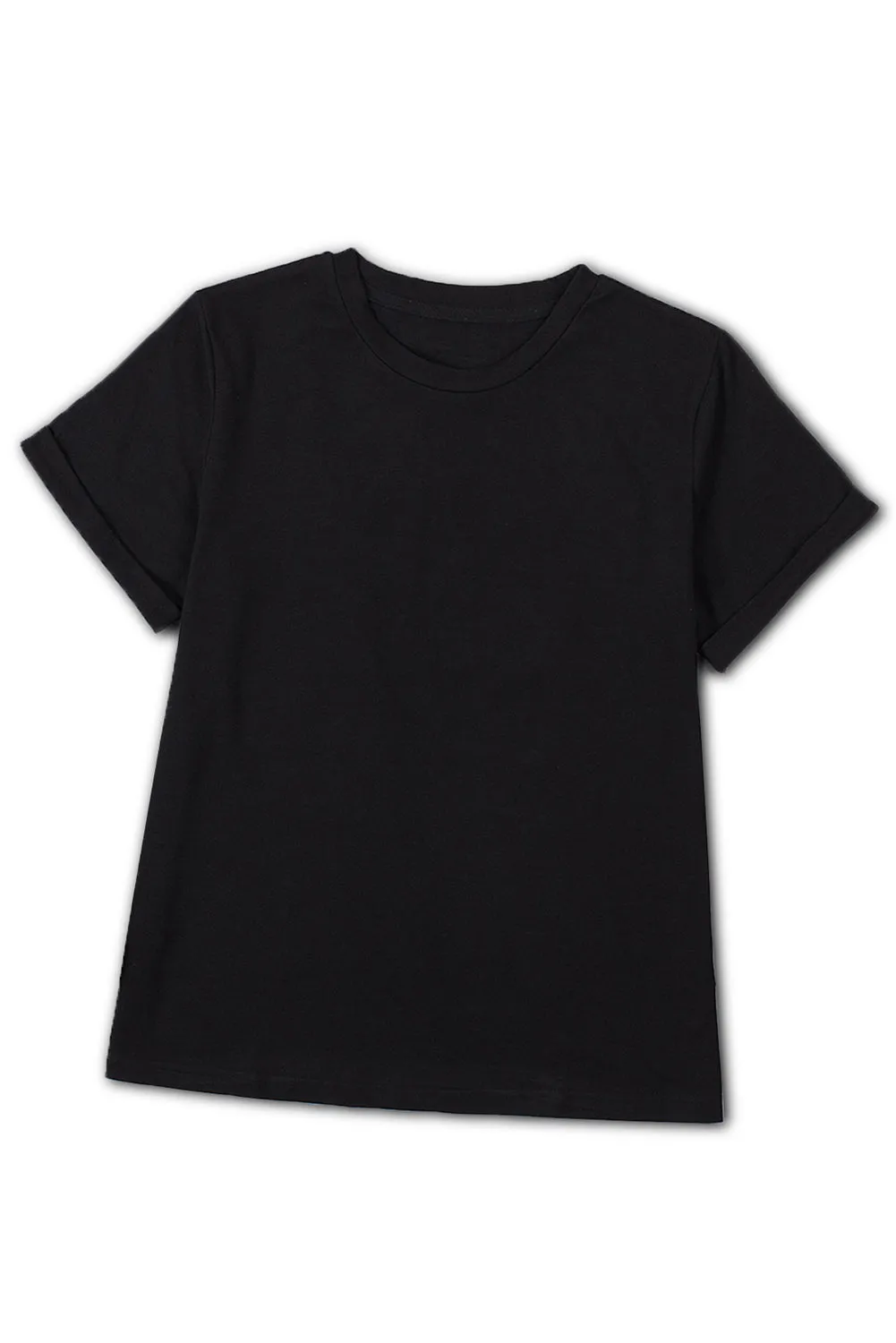 Solid Color Crew Neck Tee