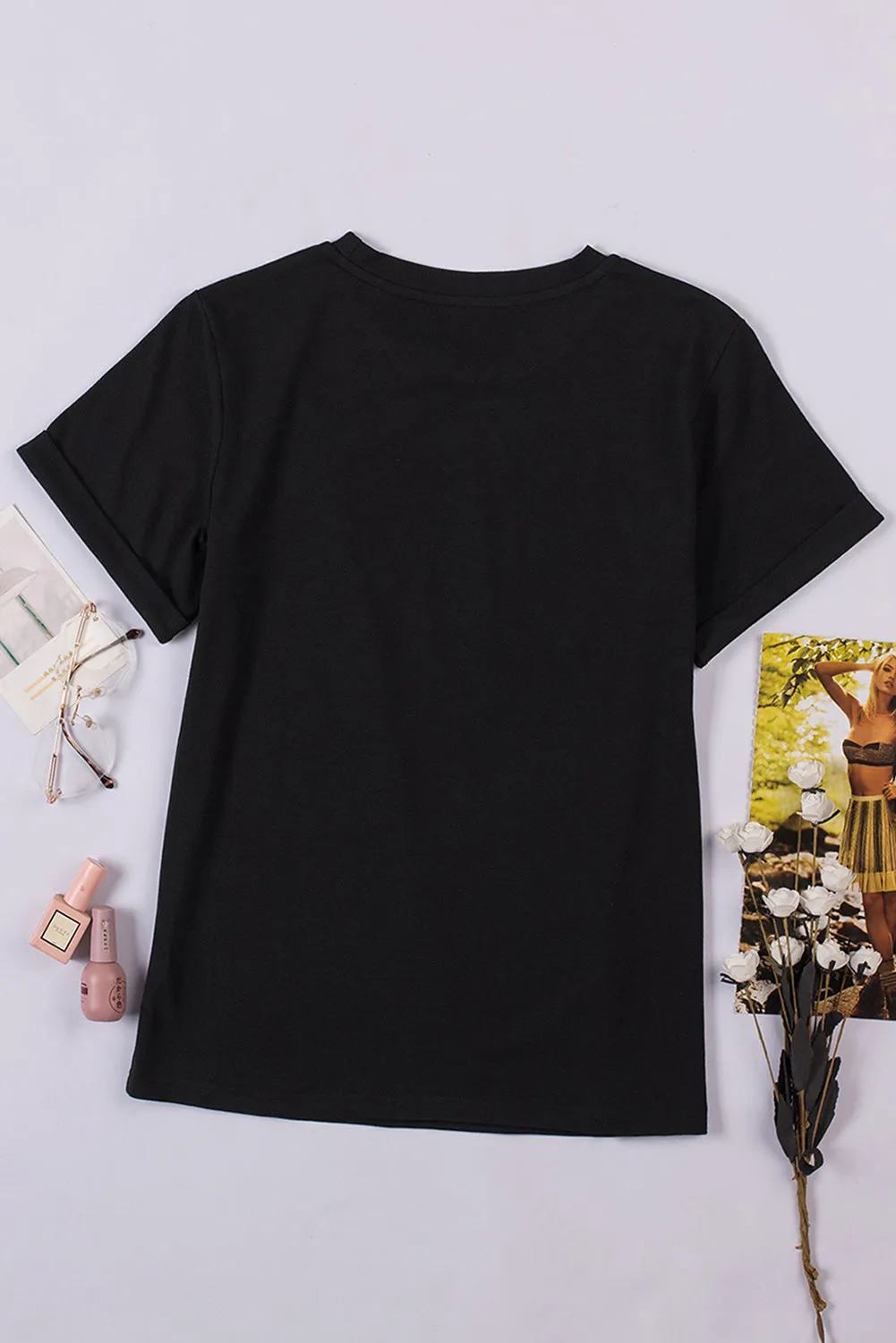 Solid Color Crew Neck Tee