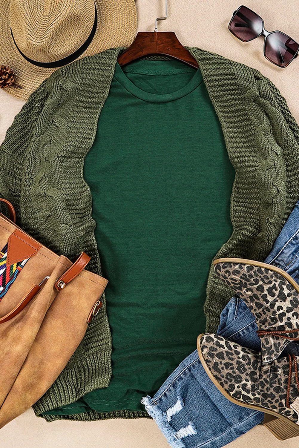 Solid Color Crew Neck Tee