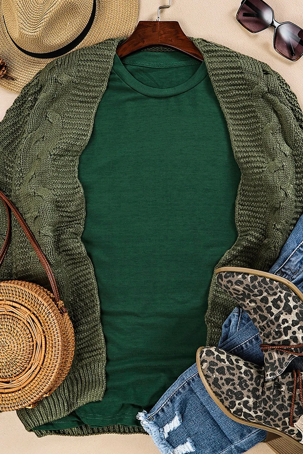 Solid Color Crew Neck Tee