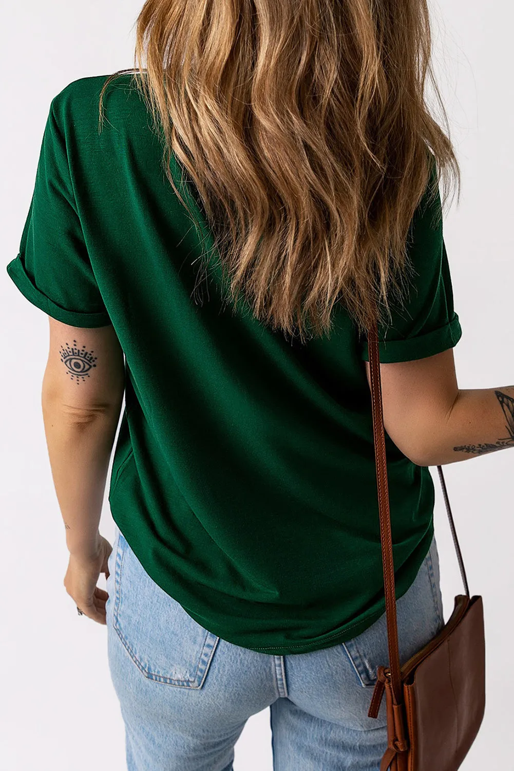Solid Color Crew Neck Tee