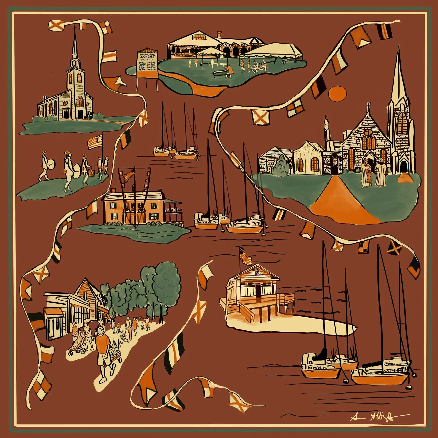 Southport Ct Silk Scarf