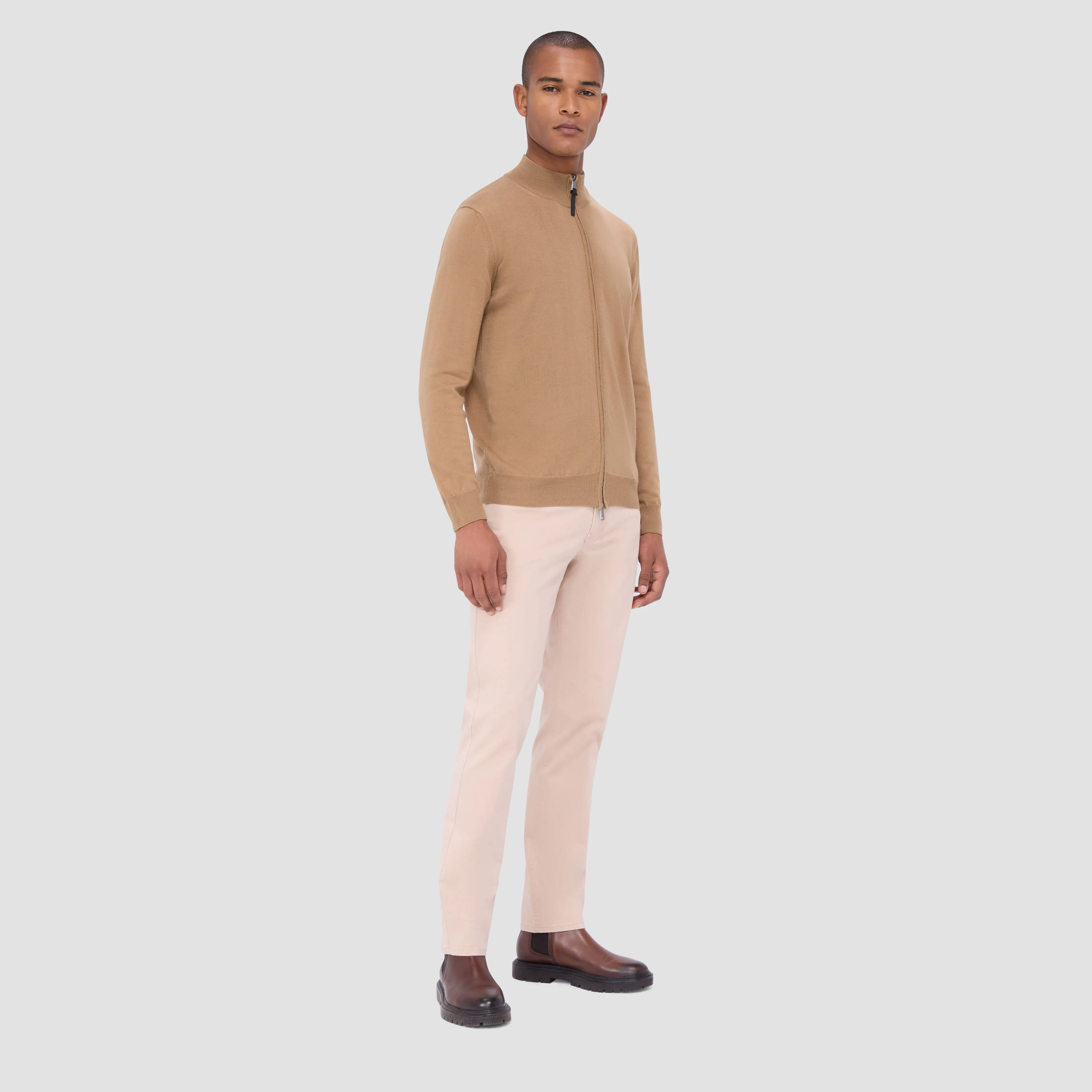 Super Merino Mock Neck Full Zip Sweater