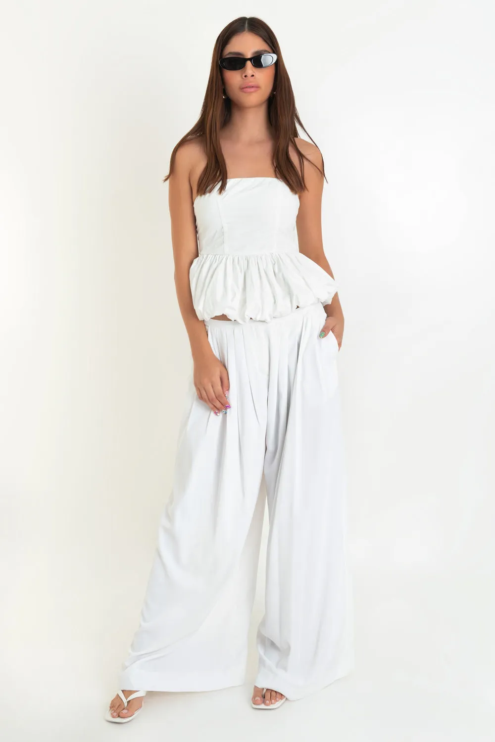 Top tubo con peplum globo