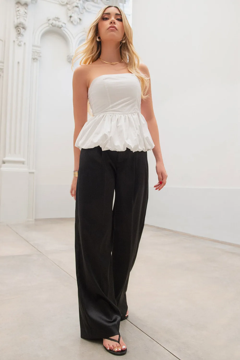 Top tubo con peplum globo