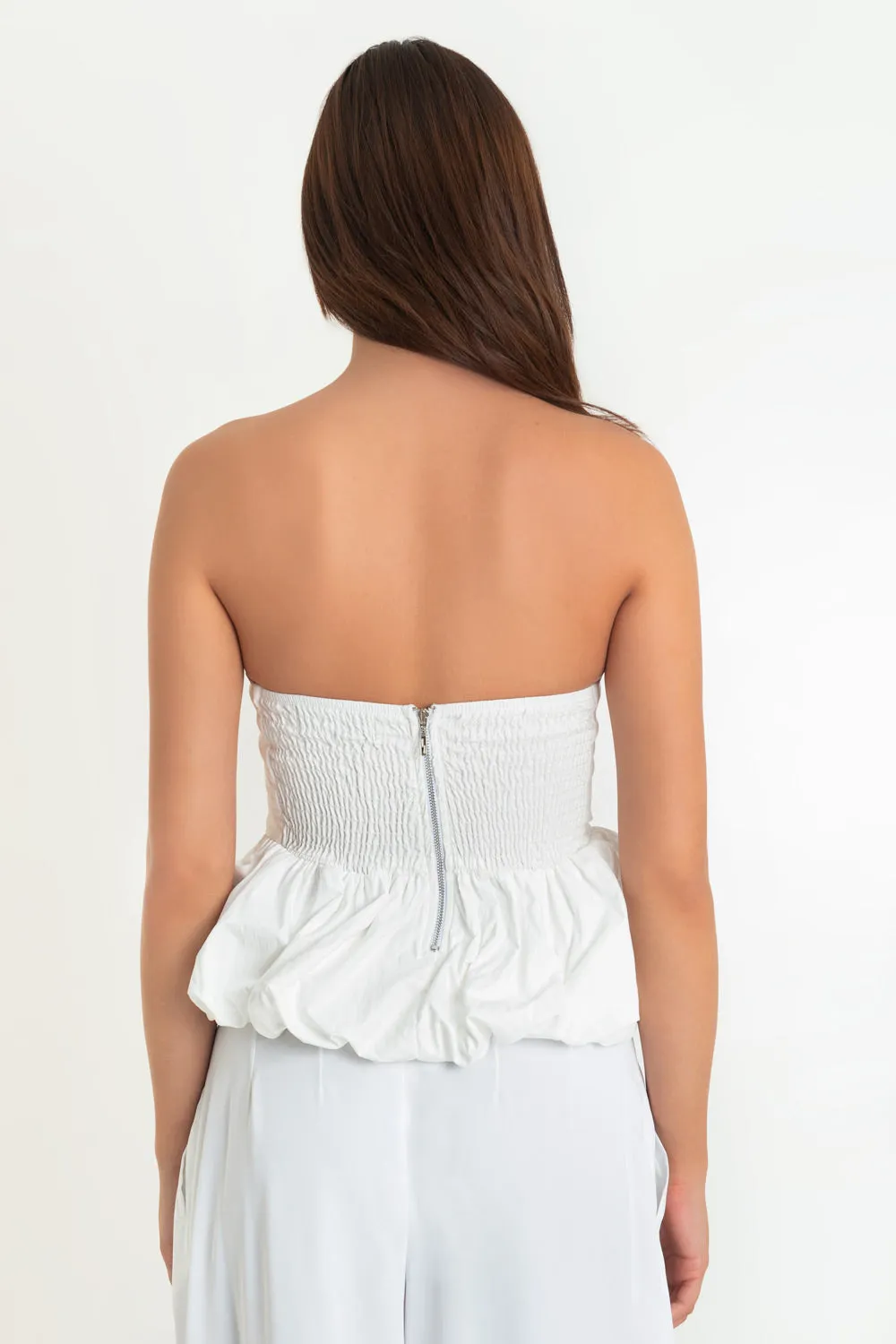 Top tubo con peplum globo