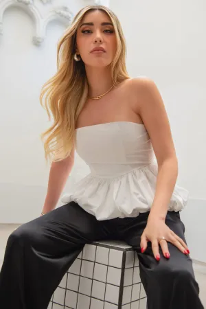 Top tubo con peplum globo