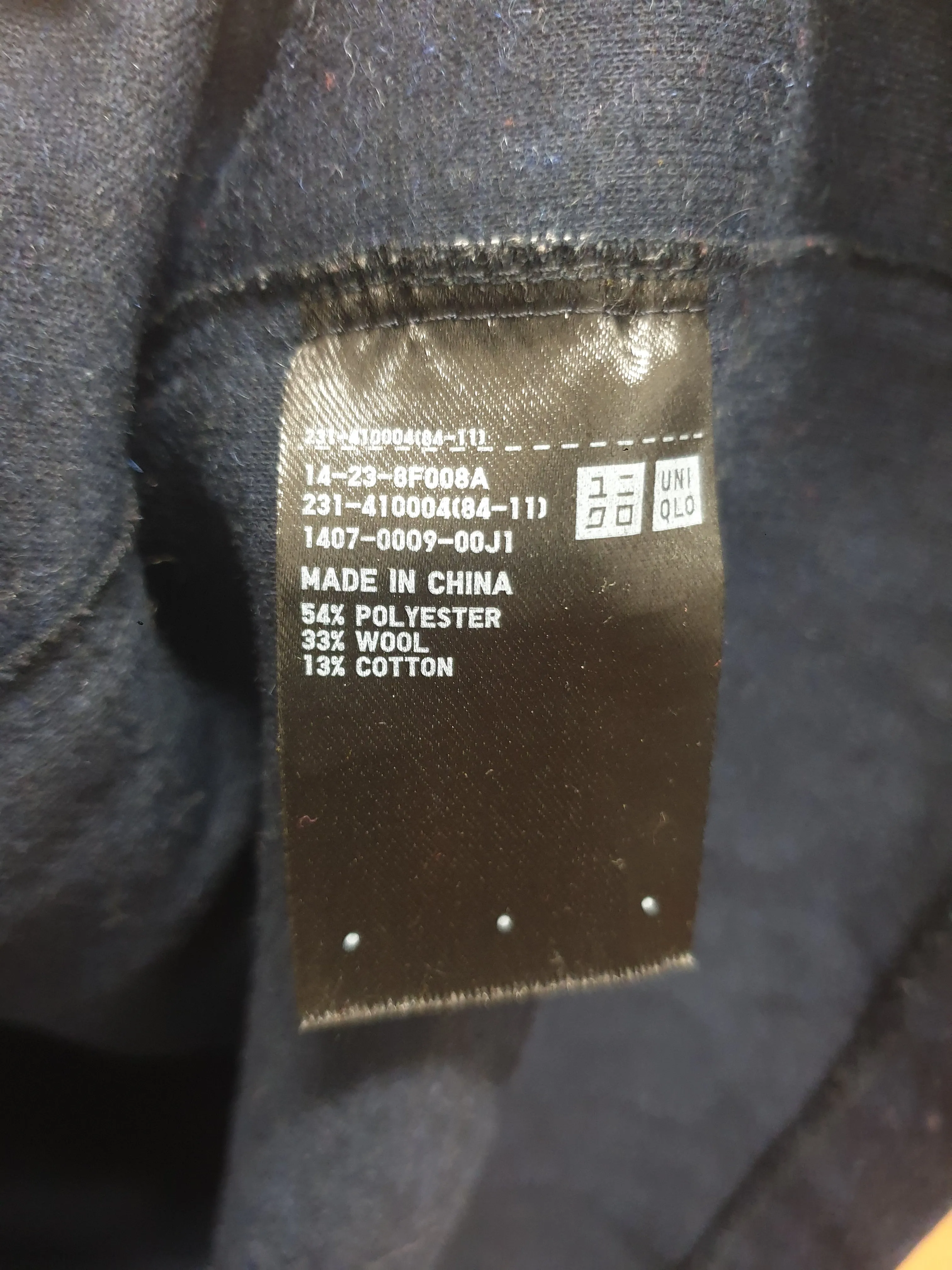 Uniqlo navy wool mix high neck jumper size S