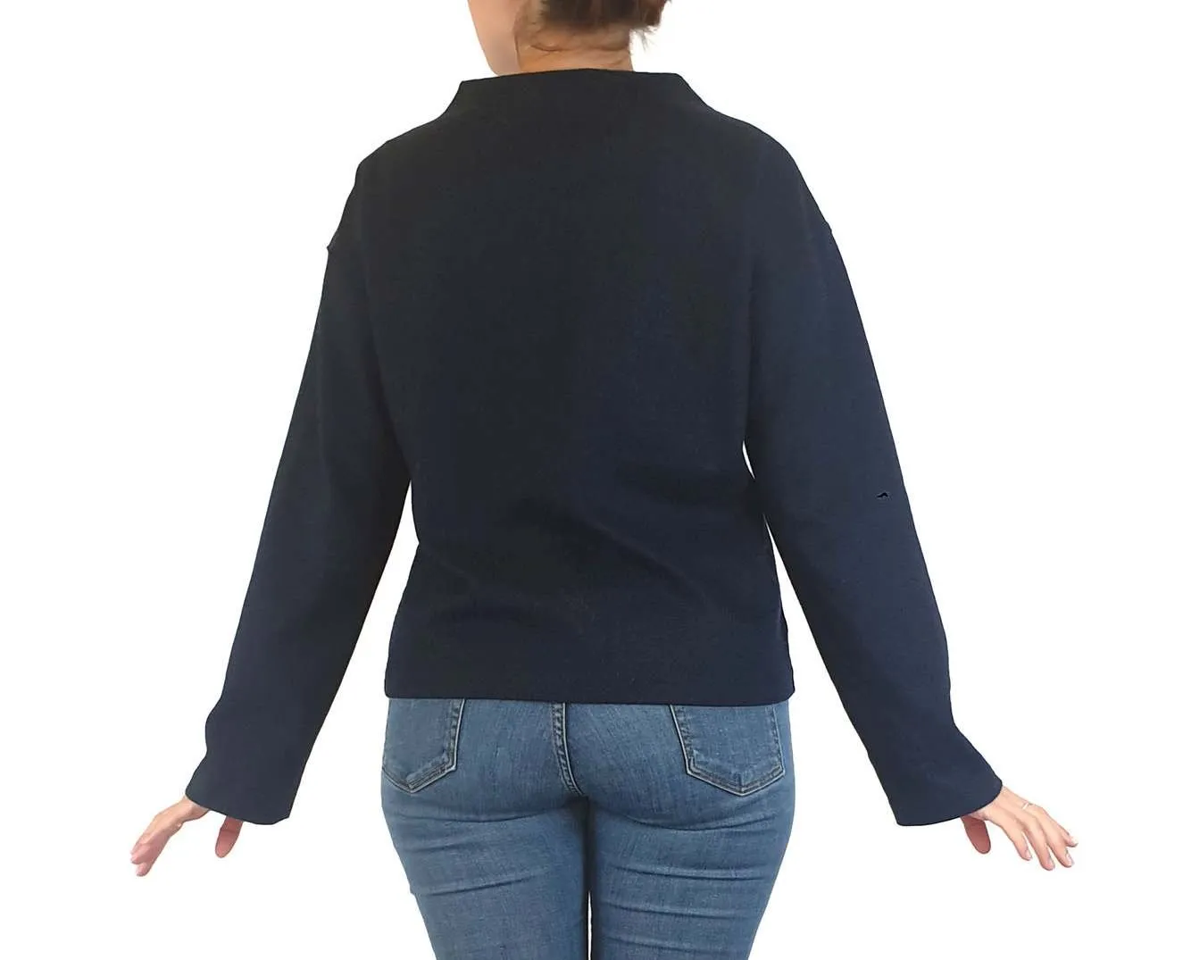 Uniqlo navy wool mix high neck jumper size S