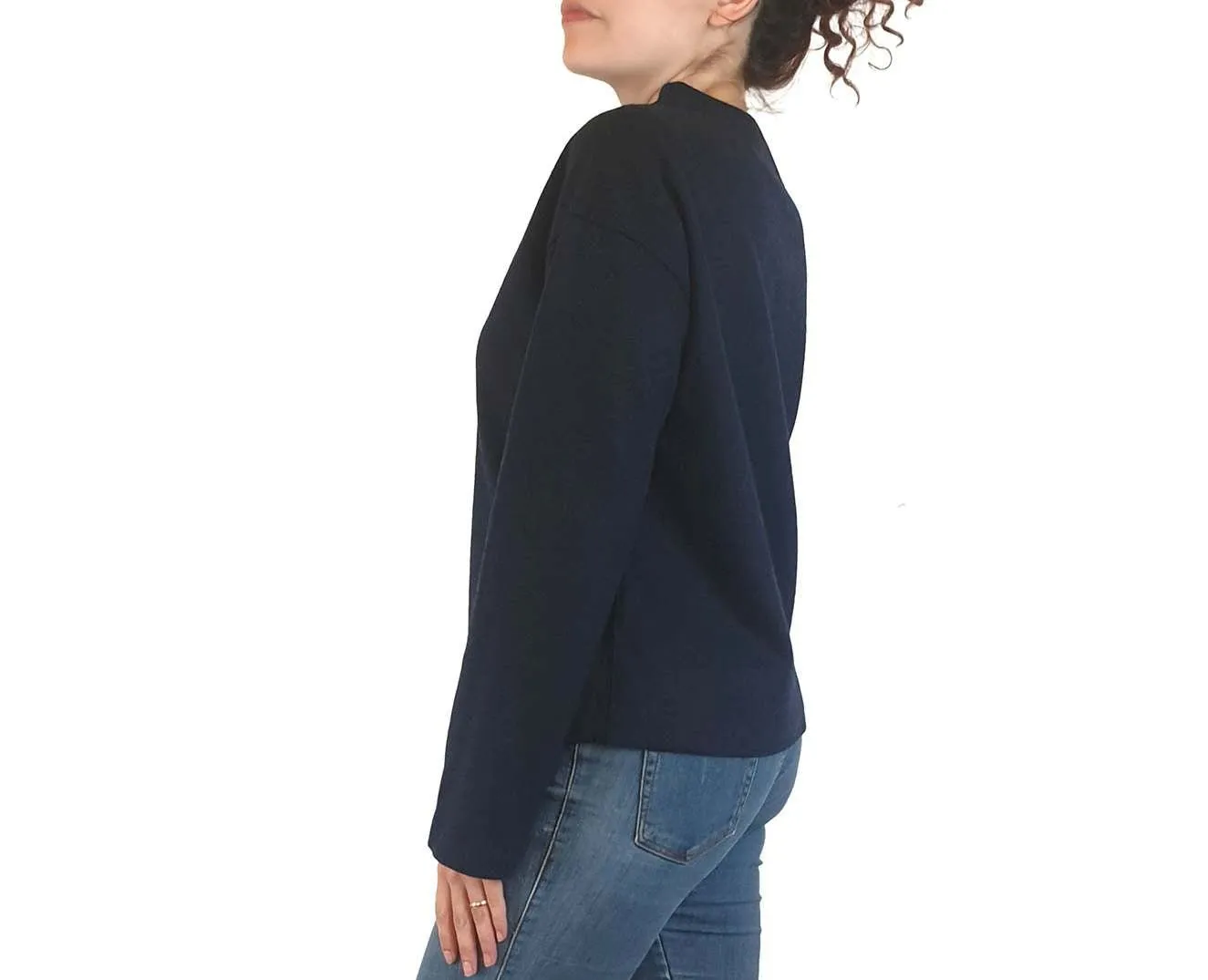 Uniqlo navy wool mix high neck jumper size S
