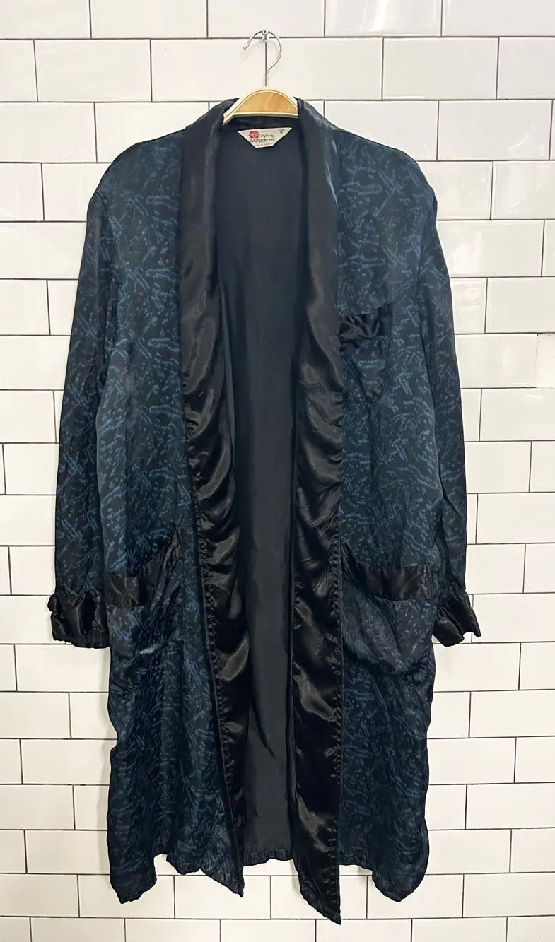 vintage 70s majestic silk brocade smoking dinner jacket robe