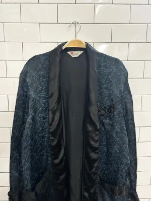vintage 70s majestic silk brocade smoking dinner jacket robe