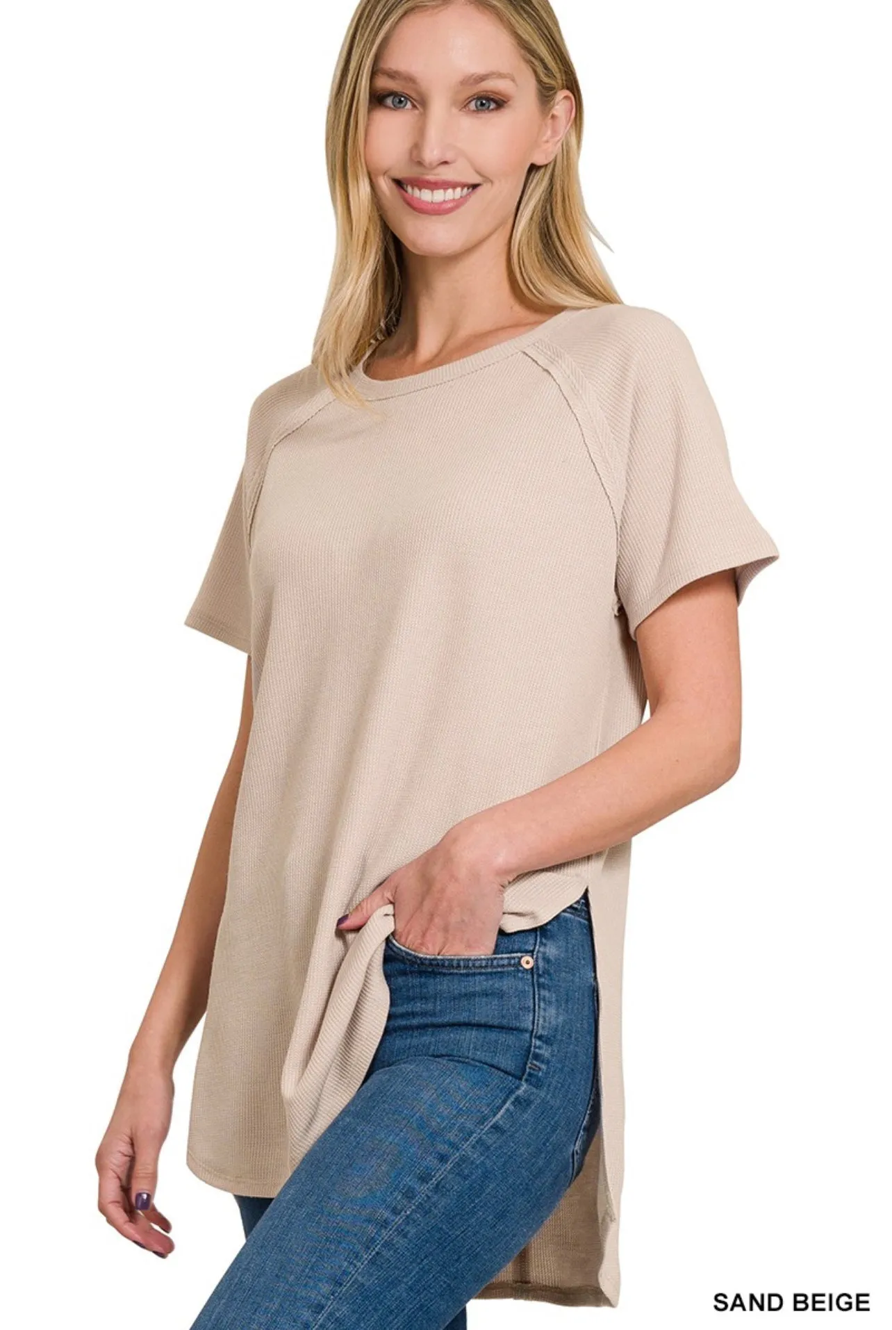 Waffles Side Slit Top *4 COLORS*