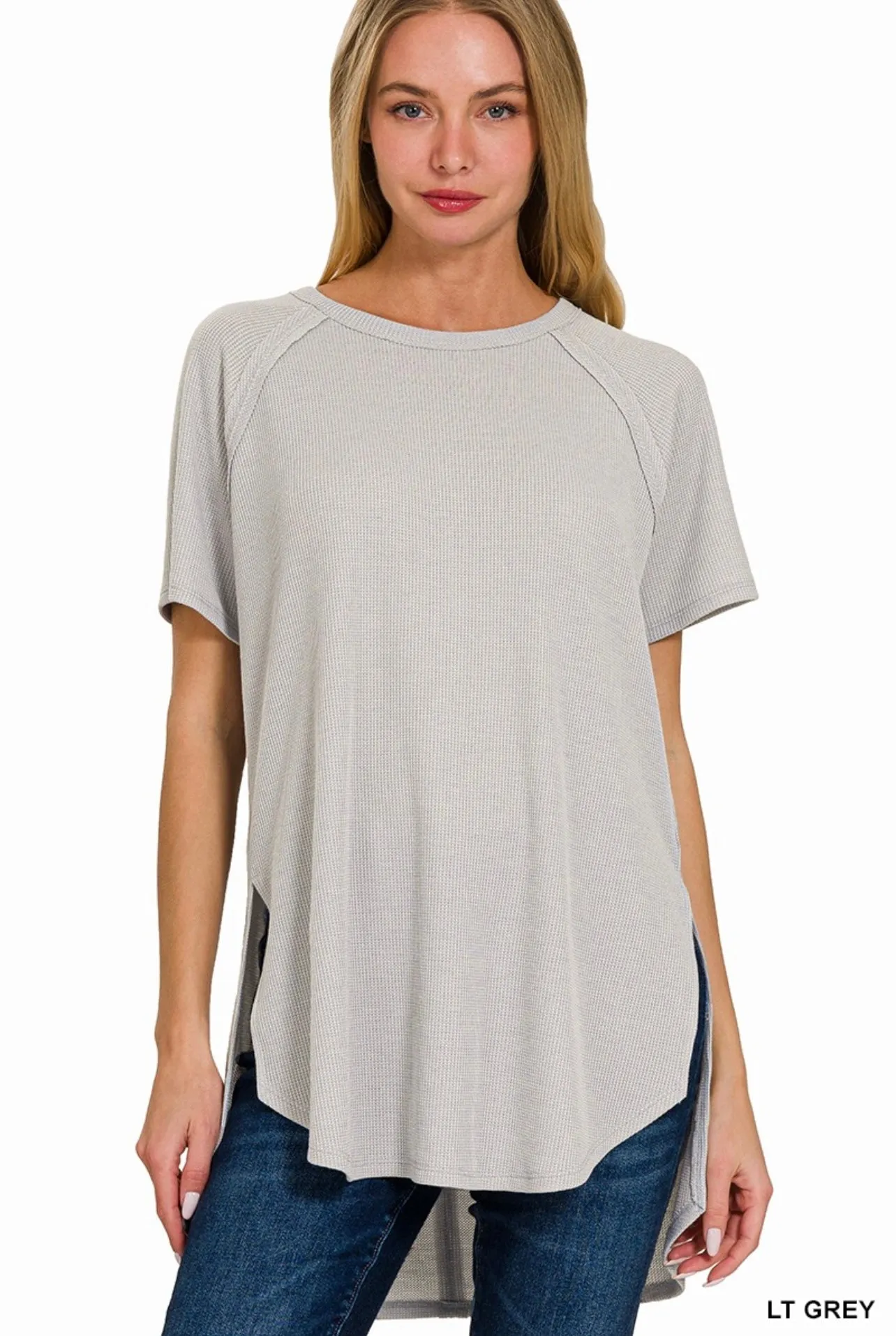 Waffles Side Slit Top *4 COLORS*
