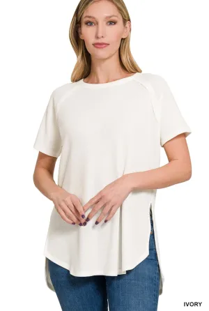 Waffles Side Slit Top *4 COLORS*