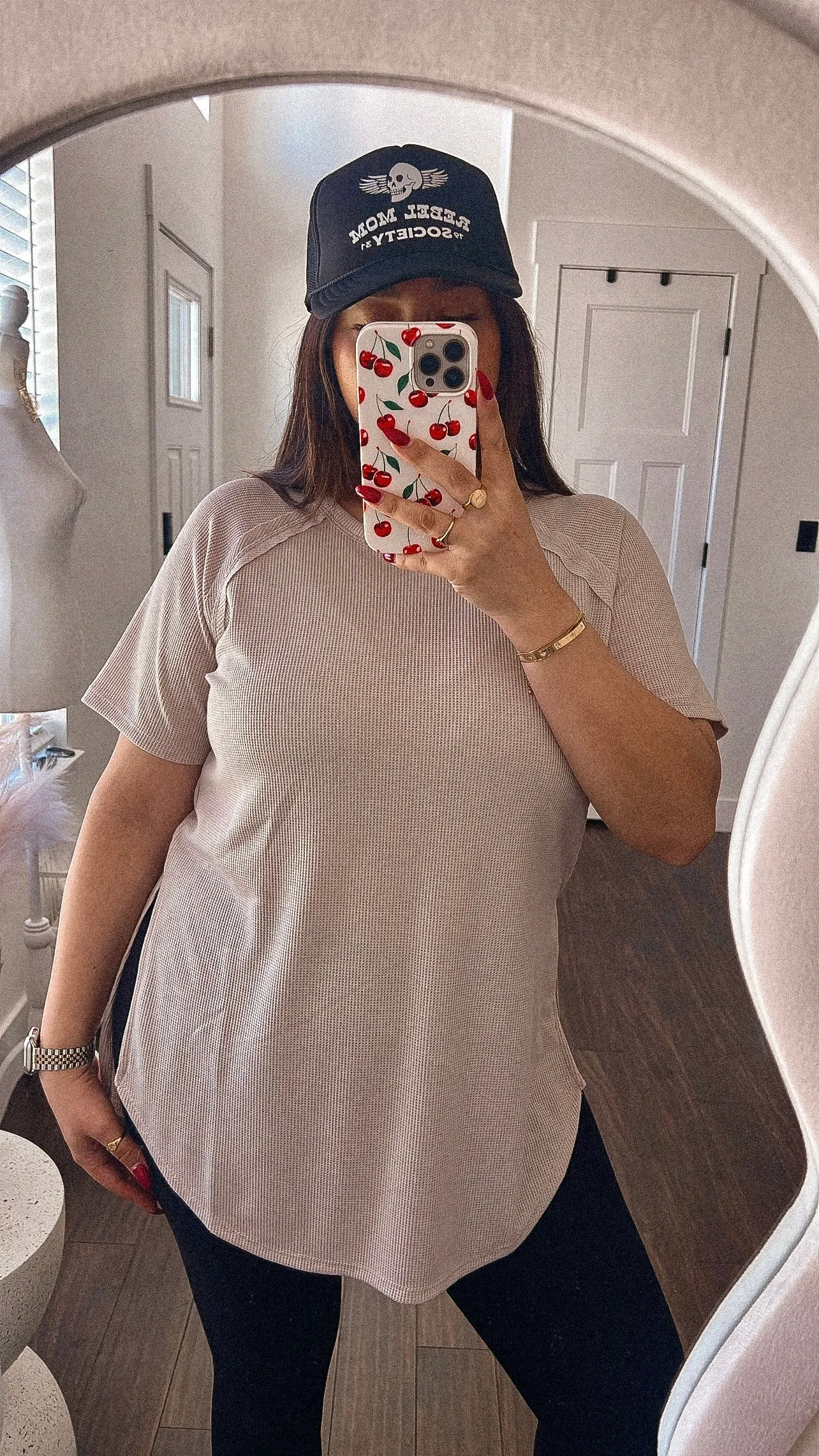 Waffles Side Slit Top *4 COLORS*