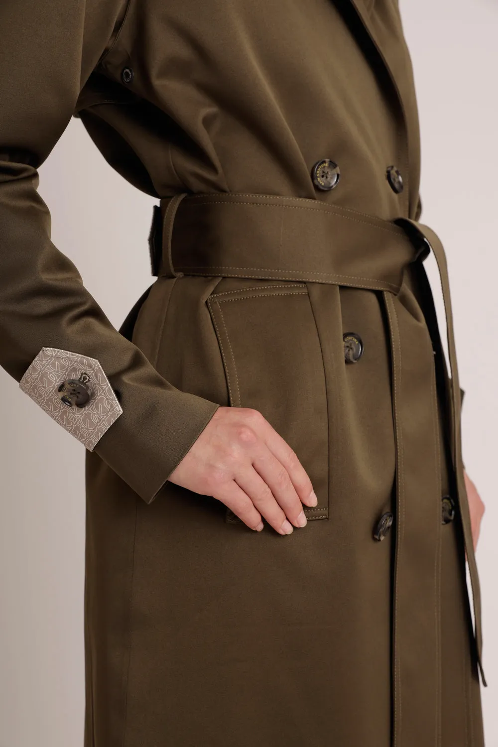 Waterproof Straight-Fit Trenchcoat  | Satin Green