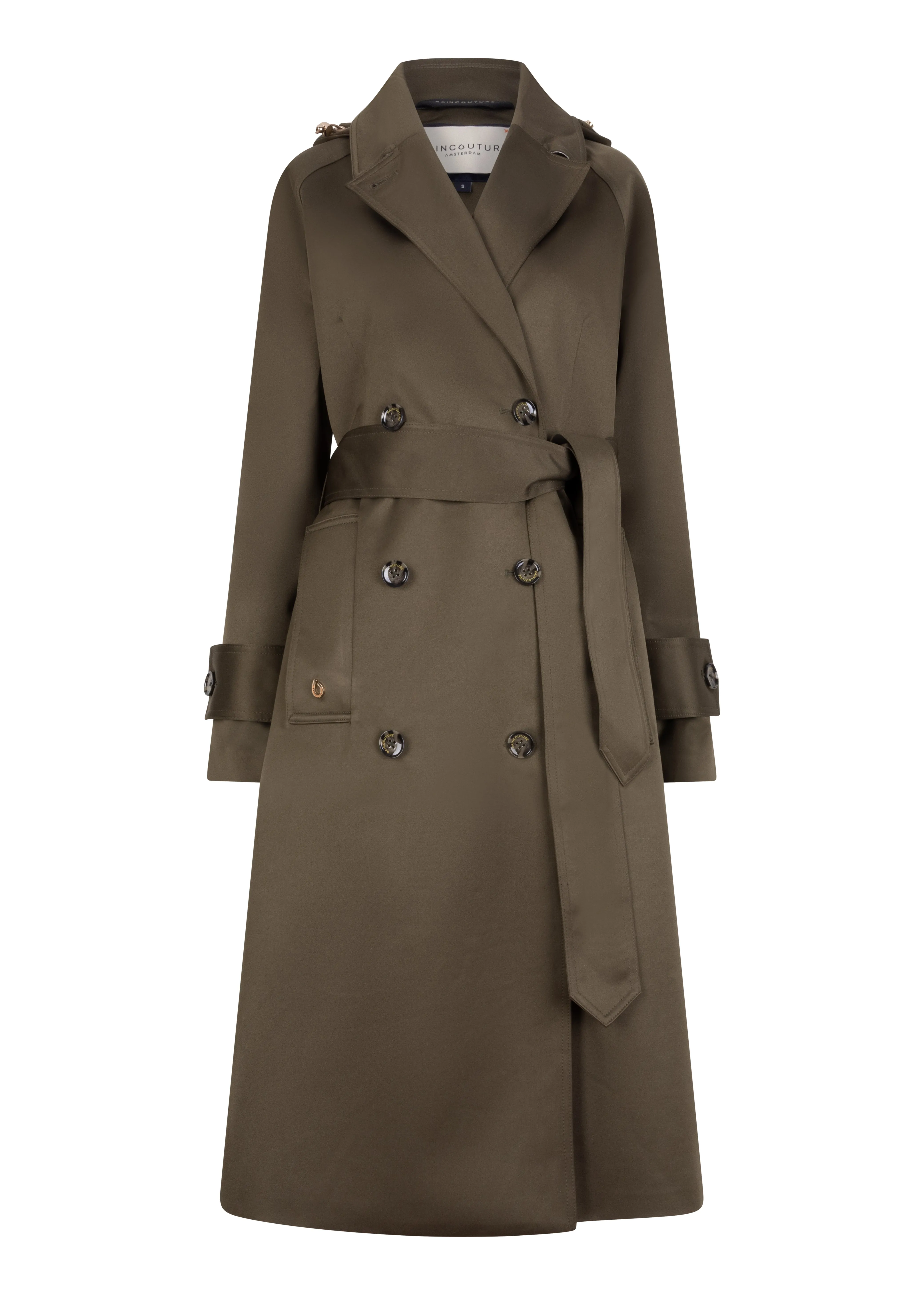Waterproof Straight-Fit Trenchcoat  | Satin Green