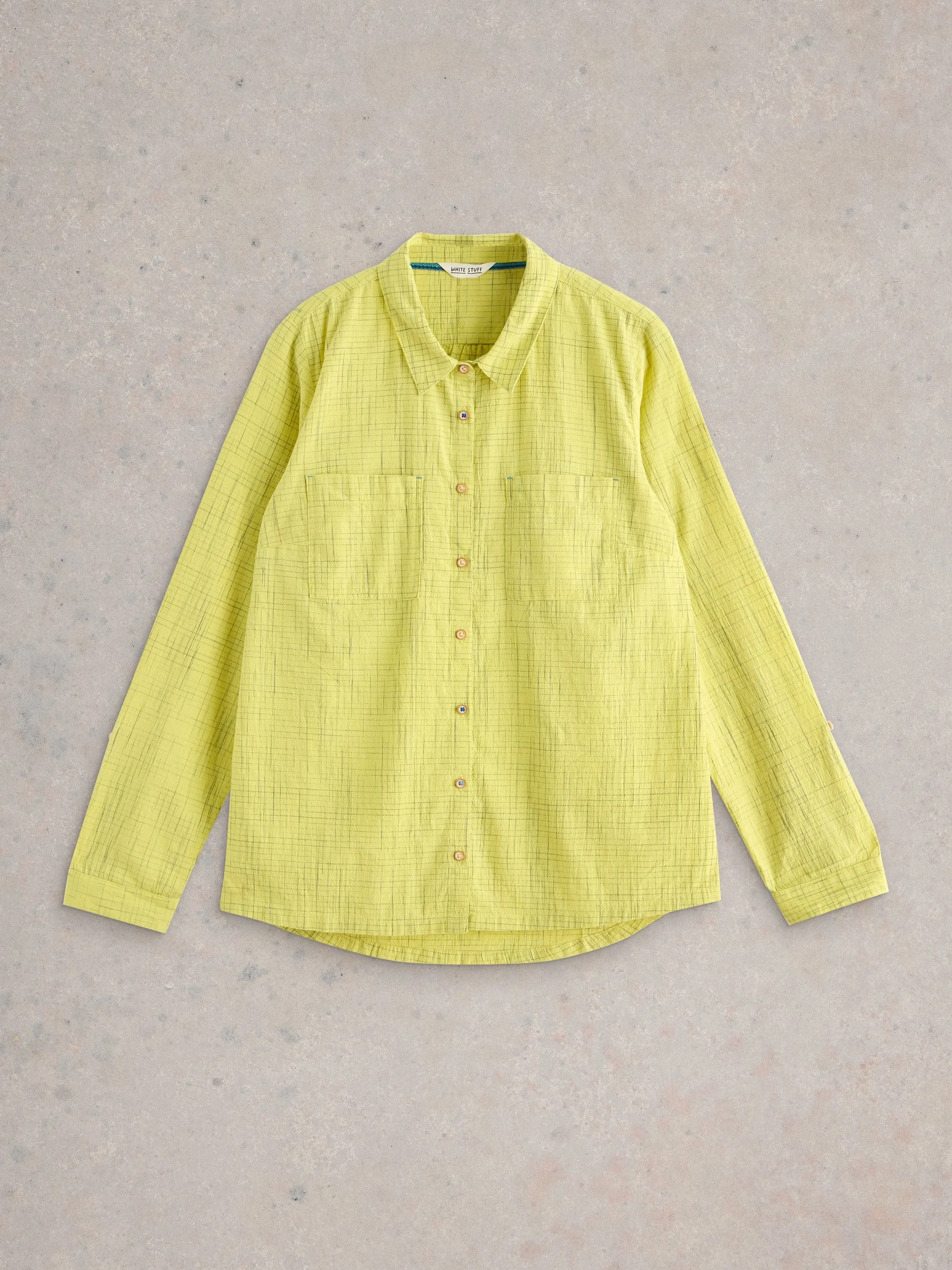 White Stuff UK Sophie Organic Cotton Shirt Lime Multi