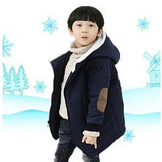 Winter Kid's Fashion & Casual Jackets Boy's Cashmere Long Sleeve Hooded Coats Kids Warm Clothing