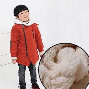 Winter Kid's Fashion & Casual Jackets Boy's Cashmere Long Sleeve Hooded Coats Kids Warm Clothing