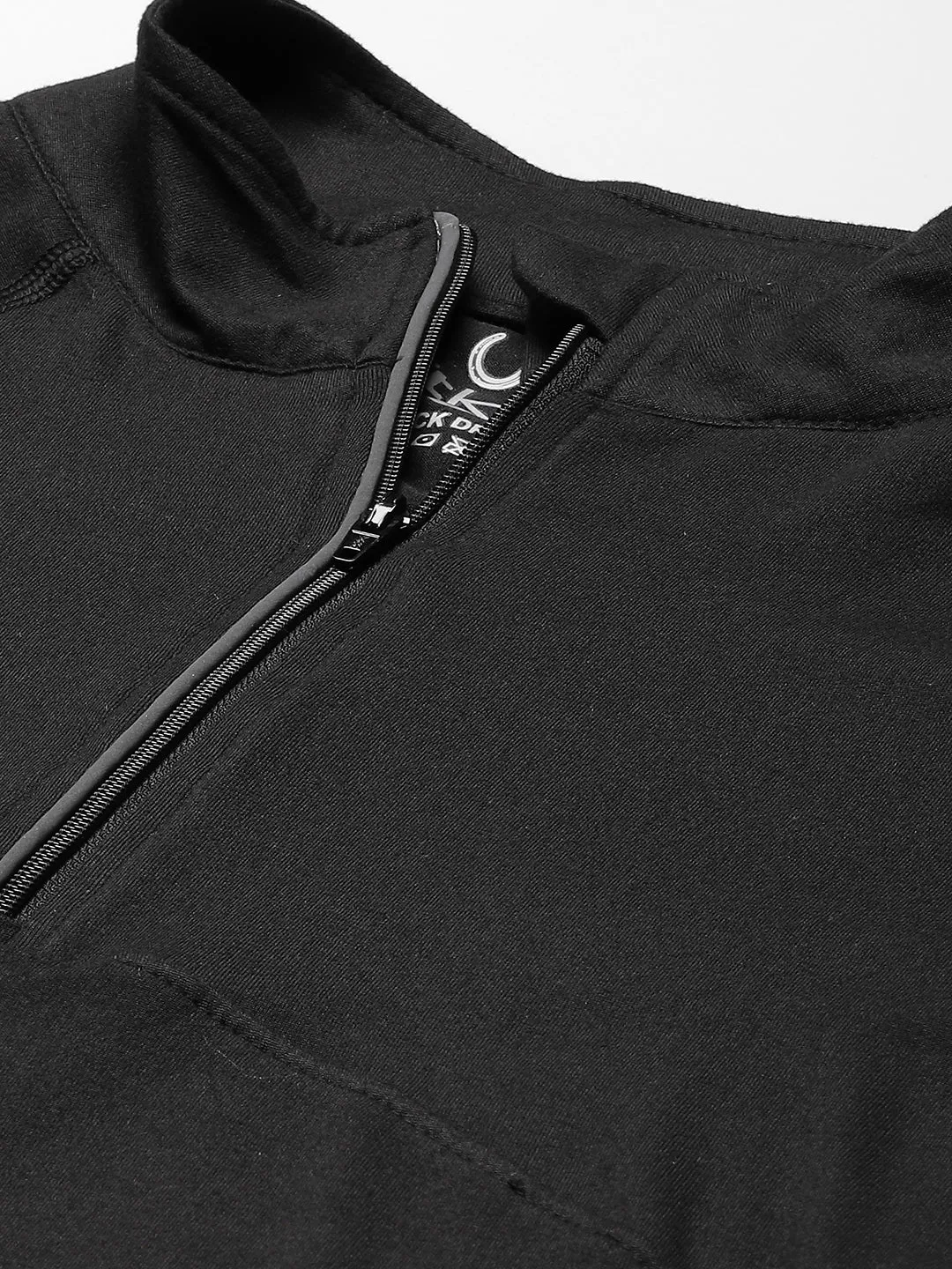 Women Black Solid High Neck Training T-shirt