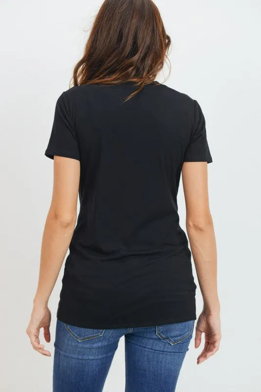 Women's super soft modal maternity & postnatal short sleeve T-shirt in black, sea blue or ivory