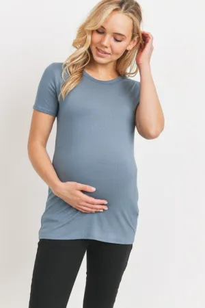 Women's super soft modal maternity & postnatal short sleeve T-shirt in black, sea blue or ivory
