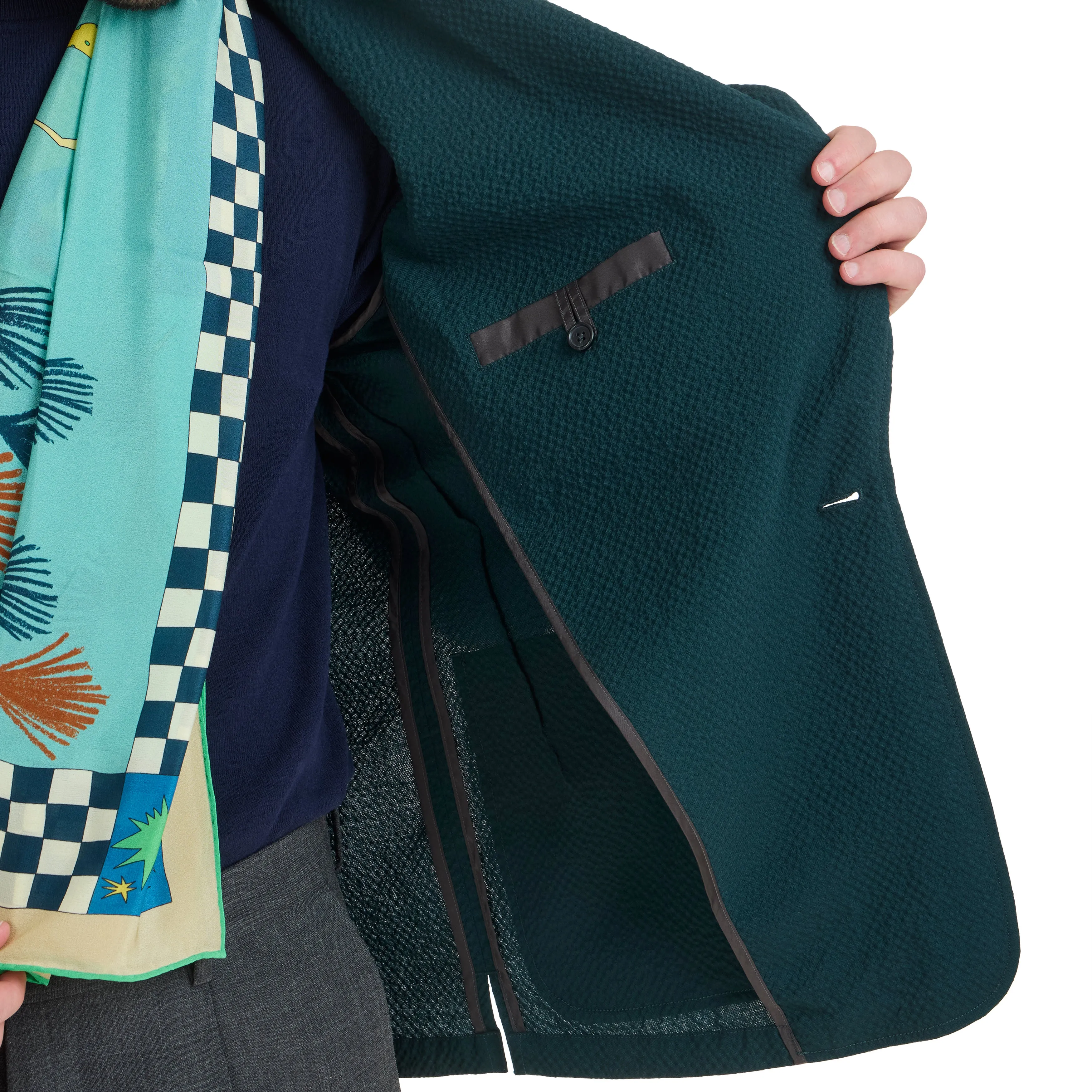 Wool Seersucker Loungeman Jacket