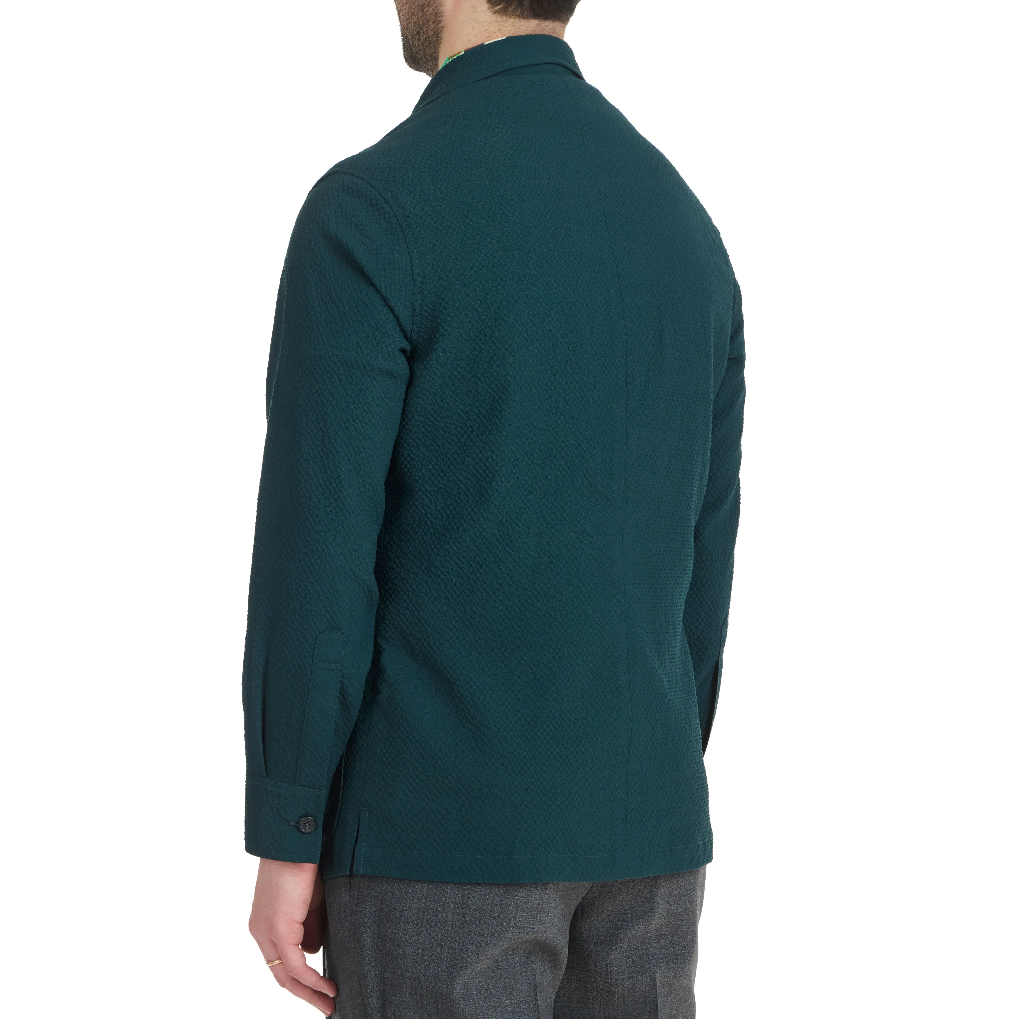 Wool Seersucker Loungeman Jacket